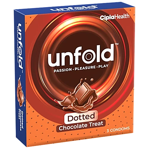 Unfold Chocolate Treat Dotted Condoms, 3 pcs