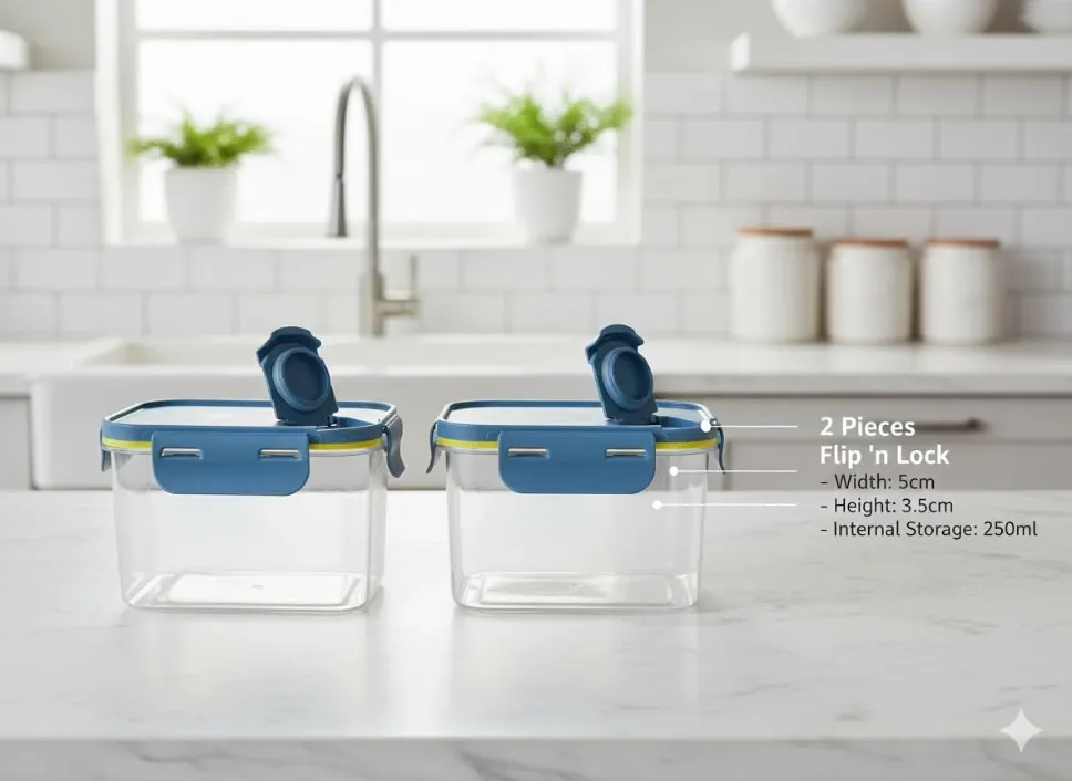 Flip N Lock Square Air-Tight Container, 700ml
