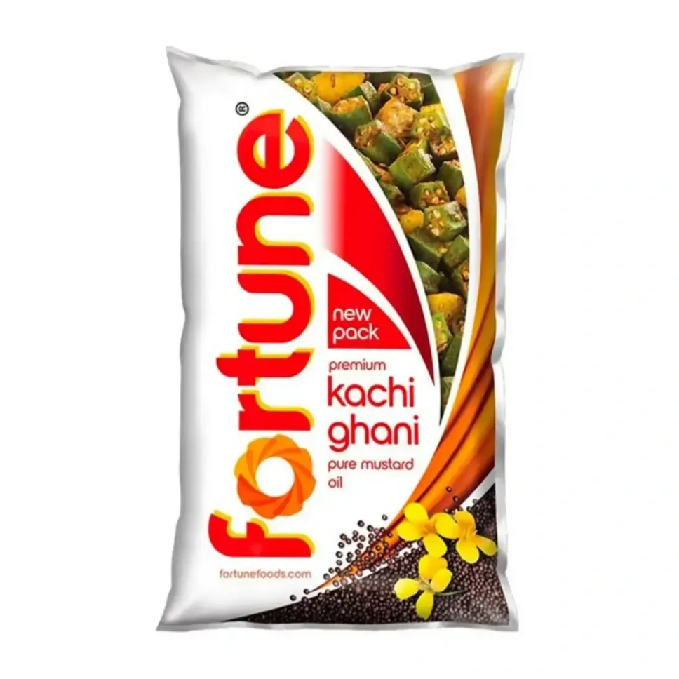 Fortune Kachi Ghani Mustard Oil 1 L (Pouch)