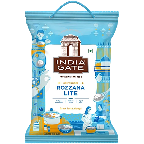 India Gate All Rounder Rozzana Lite Basmati Rice, 5 kg