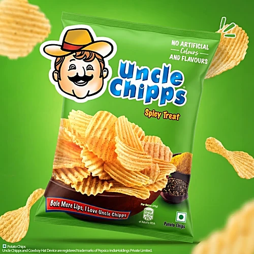 Uncle chipps Spicy Treat Potato Chips, 80 g