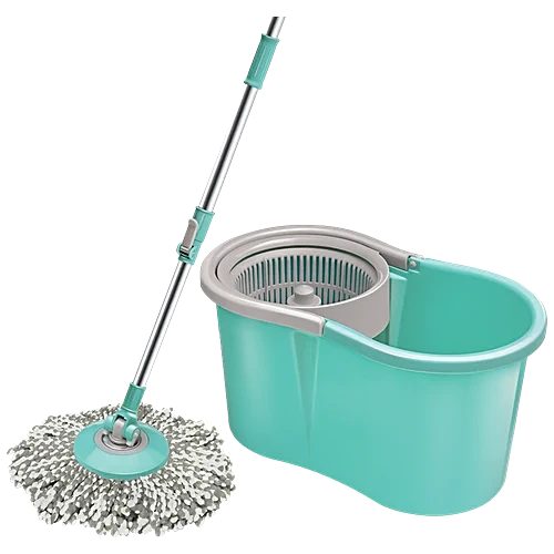 Milton - Spotzero Mini Spin Mop - Plastic, Clip Lock Handle, 4 ft, Aqua Green, 1 pc